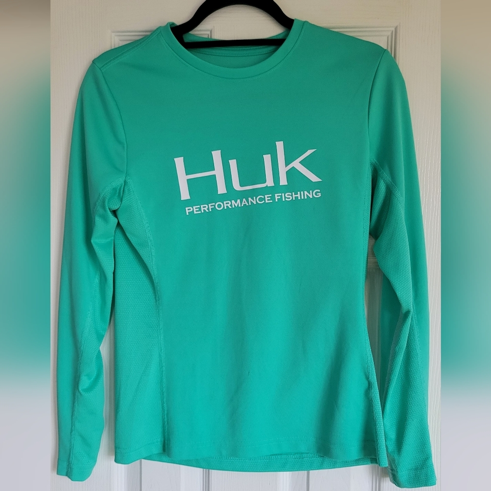 HUK ladies Electric Green Fishing shirt